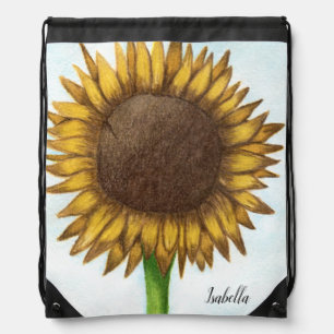 Pretty Sunflower Drawstring Bag