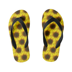 Pretty Sunflower Flip Flops