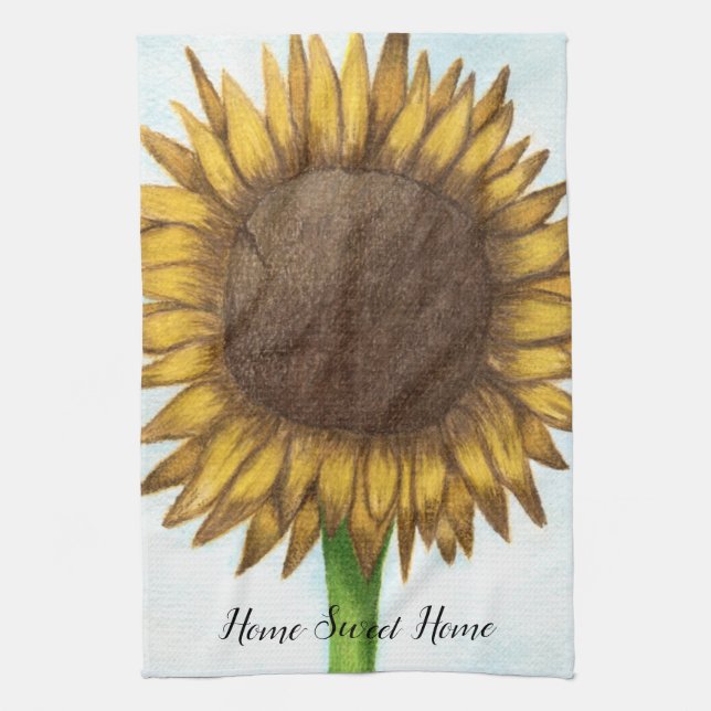 Pretty Sunflower Kitchen Towel (Vertical)