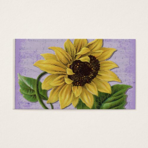 Pretty Sunflower On Sheet Music Business Card