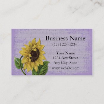 Pretty Sunflower On Sheet Music Business Card by Iggys_World at Zazzle
