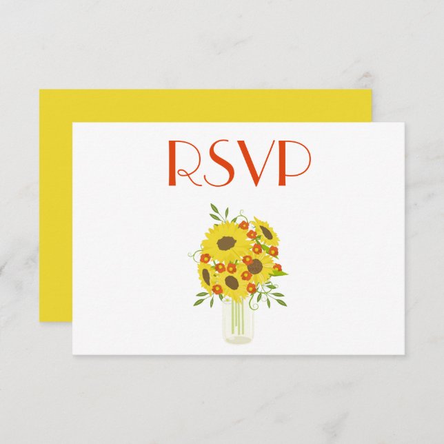 Pretty Sunflower RSVP Invitation (Front/Back)