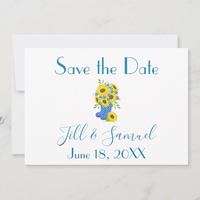 Pretty Sunflower Save The Date (Front)