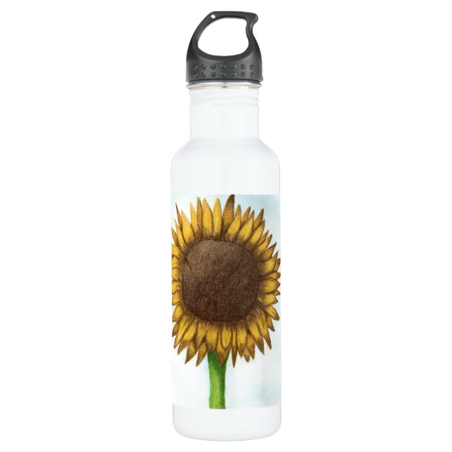 Pretty Sunflower Stainless Steel Water Bottle (Front)