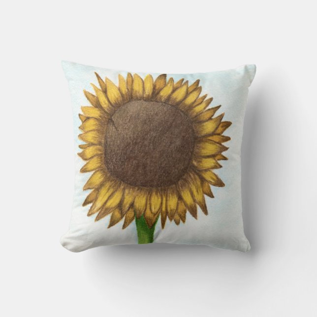 Pretty Sunflower Throw Pillow (Front)