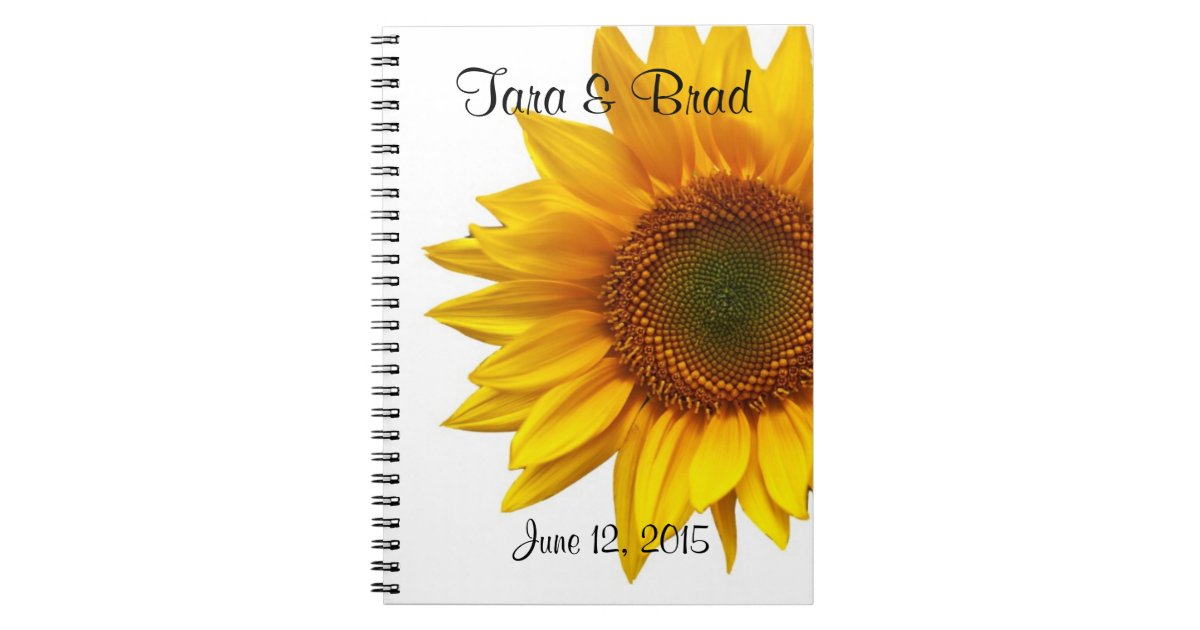 Pretty Sunflower Wedding Guest Book Zazzle