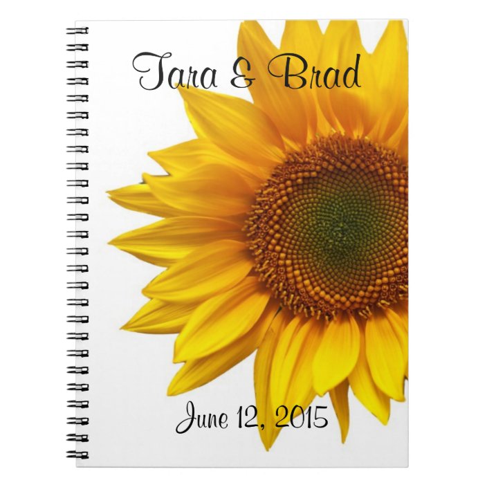 Pretty Sunflower Wedding Guest Book Zazzle
