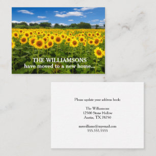 Pretty Sunflowers Change of Address Moving Business Card