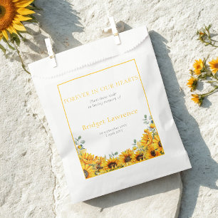 Pretty Sunflowers Funeral Seed Packet Favor Bag
