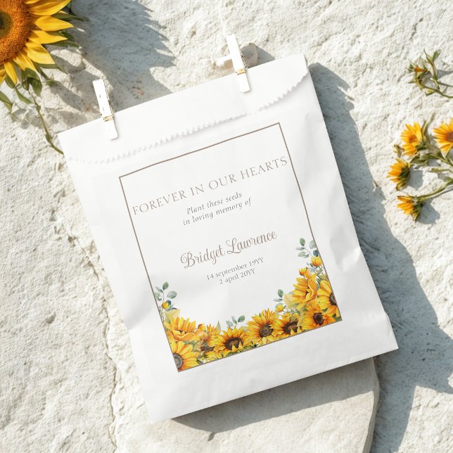 Pretty Sunflowers Funeral Seed Packet Favor Bag (Creator Uploaded)