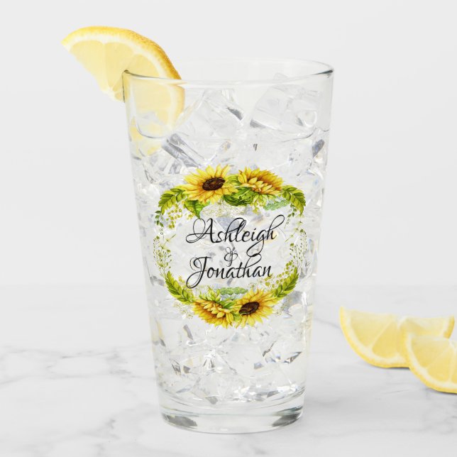 Pretty Sunflowers Glass (Front Ice)