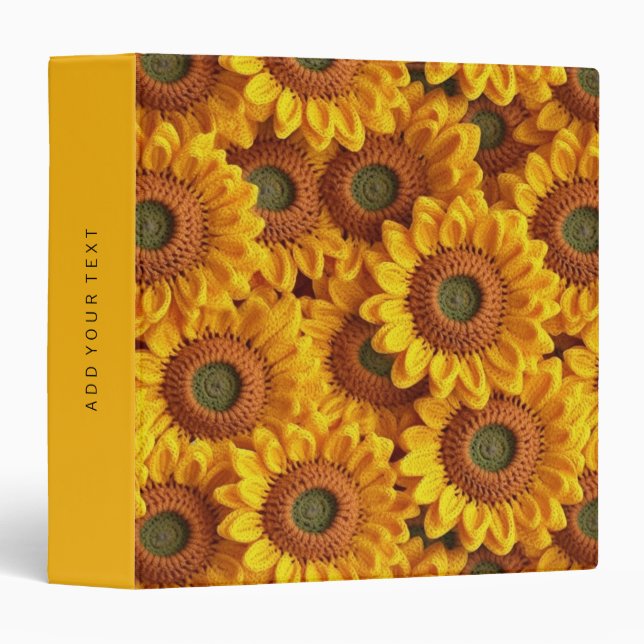 Pretty sunflowers pattern 3 ring binder (Front/Spine)