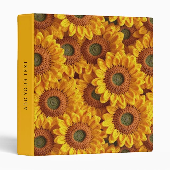 Pretty sunflowers pattern 3 ring binder (Front/Spine)