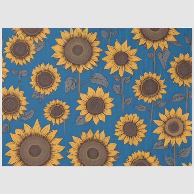 Pretty sunflowers pattern tissue paper (Front)