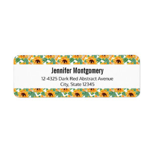 Pretty Sunflowers Yellow & Green Pattern Label