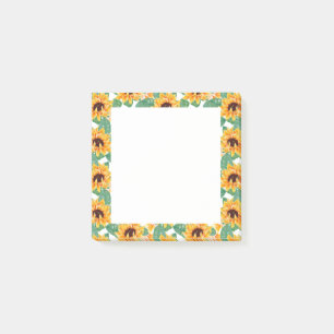 Pretty Sunflowers Yellow & Green Pattern Post-it Notes