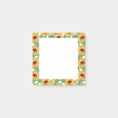 Pretty Sunflowers Yellow  Green Pattern Post_it Notes