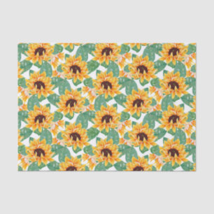 Pretty Sunflowers Yellow & Green Pattern Tissue Paper