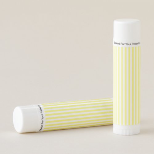 Pretty Sunny Yellow  White Stripes Custom Lip Balm