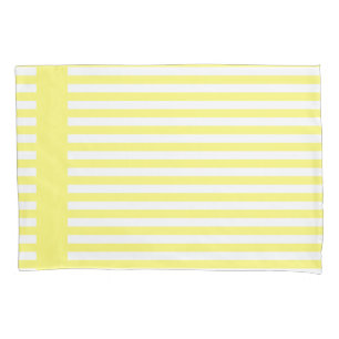 Pretty Sunny Yellow & White Stripes Custom Pillow Case