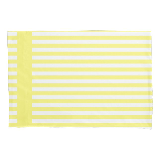 Pretty Sunny Yellow & White Stripes Custom Pillow Case (Front)