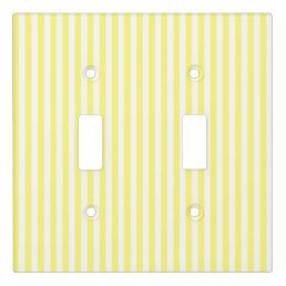 Pretty Sunny Yellow &amp; White Stripes  Light Switch Cover