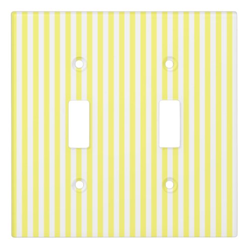 Pretty Sunny Yellow  White Stripes  Light Switch Cover