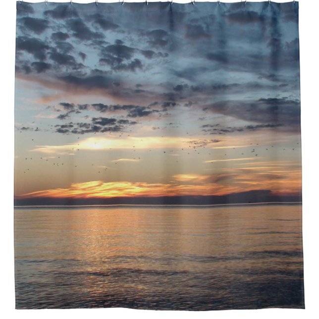 Pretty Sunset Picture on Shower Curtain (Front)