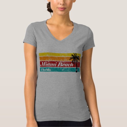 Pretty Sunset Vintage Miami Beach Florida T_Shirt