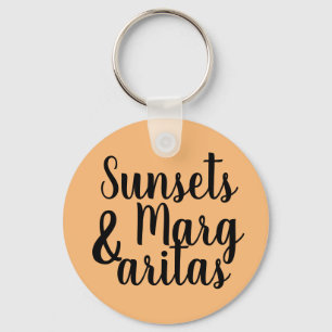 pretty SUNSETS & MARGARITAS lettering Keychain