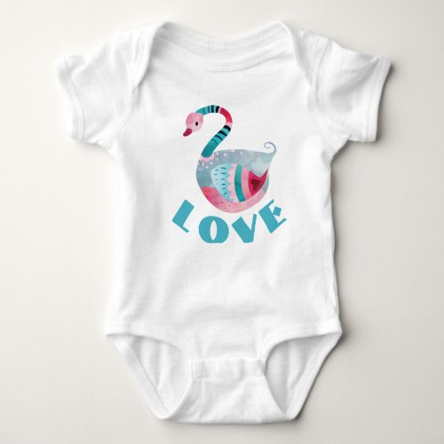 Pretty Swan Colorful LOVE baby one_piece bodysuit