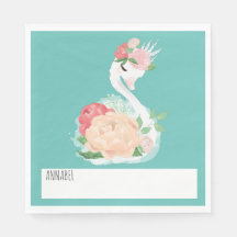 Pretty Swan Personalized school lunch message