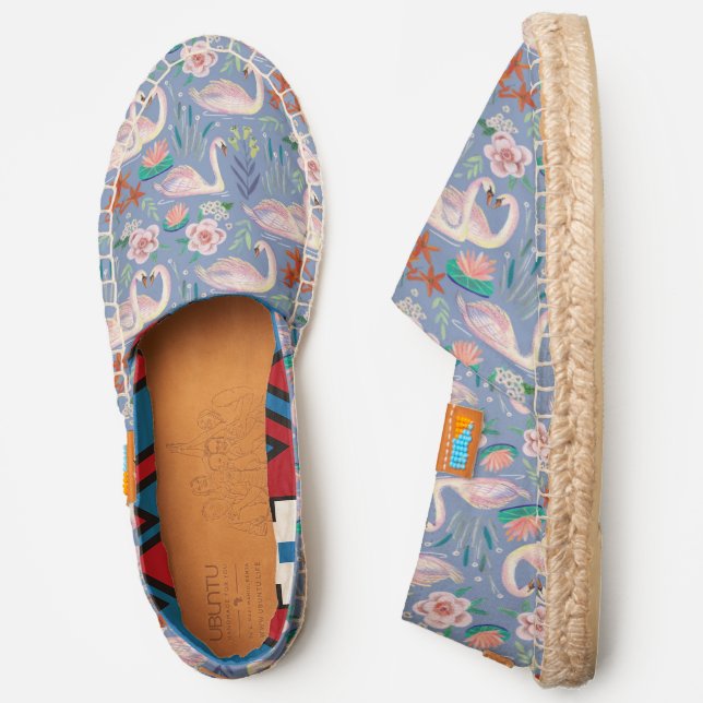 Pretty Swan Pound Lake Pattern Espadrilles (Side)