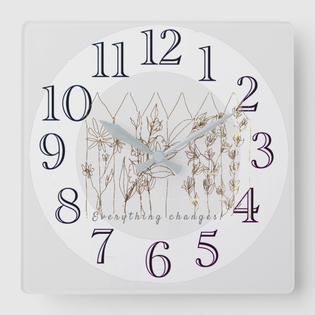 Pretty Sweet Garden Flowers Art Square Wall Clock (Front)