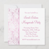 Pretty Sweet Sixteen Pink Masquerade Party Invitation (Back)