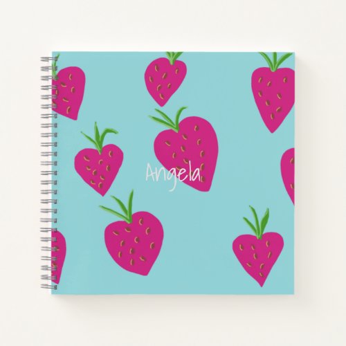 Pretty Sweet Strawberry Square Notebook 