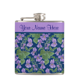 Pretty 'Sweet Violet' Hip Flask to Personalize