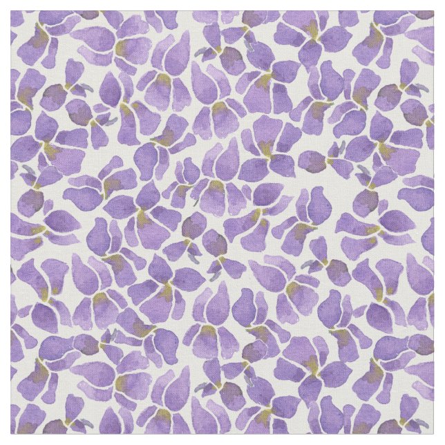 Pretty Sweet Violets Tossed Pattern Fabric (Close Up)