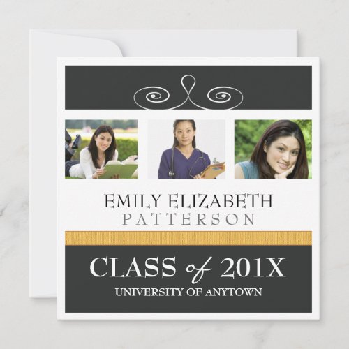 Pretty Swirl Photo College Graduation Announcement