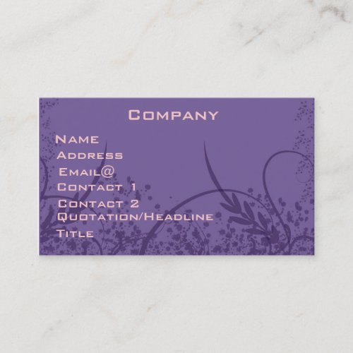 Pretty Swirly Profile Card Business Card Templates