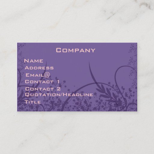 Customizable Pretty Swirly Profile Card Business Card Templates