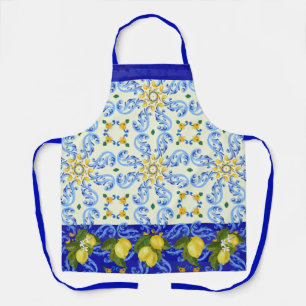 Pretty Talavera Tile All-Over Print Apron Lemons