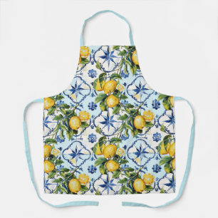 Pretty Talavera Tile All-Over Print Lemons Apron