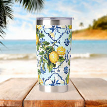Pretty Talavera Tile All-Over Print Lemons