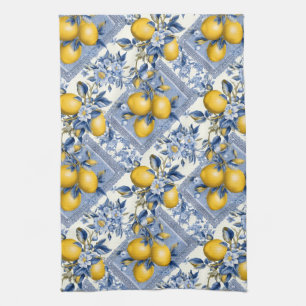 Pretty Talavera Tile All-Over Print Lemons Kitchen Towel