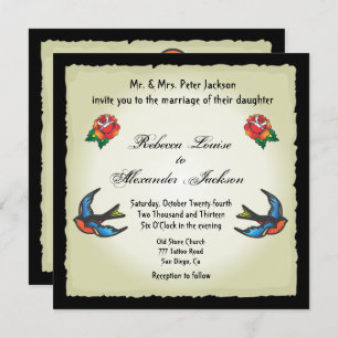 Pretty Tattoo Wedding Invitation