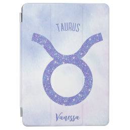 Pretty Taurus Astrology Sign Personalized Purple iPad Air Cover