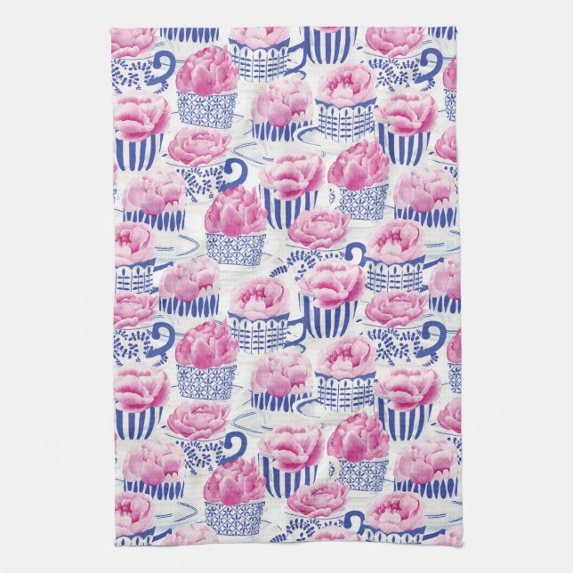 Pretty Tea Kitchen Towel (Vertical)