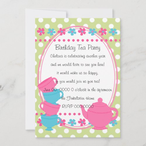 Pretty Tea Party Announcements