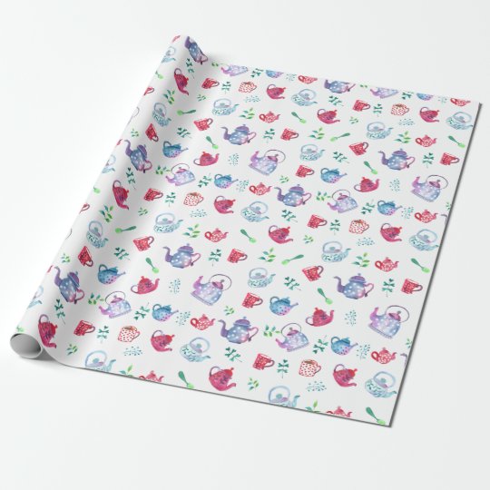 Pretty Tea Party Pattern Wrapping Paper